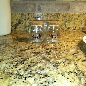 Pinch & Dash salt and pepper  or fresh herbs jars